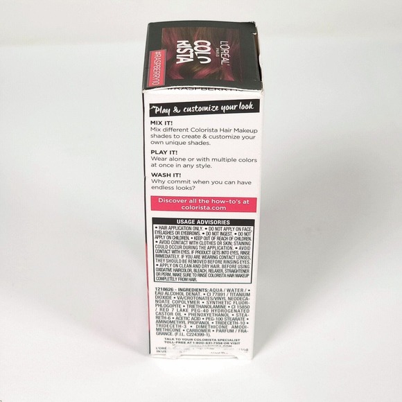 3 Pack L'Oreal Paris Hair Makeup Temporary 1-Day Hair Color Raspberry 10 NEW - Picture 5 of 6